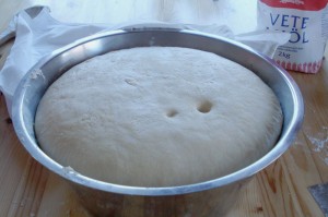 The dough ready to make buns